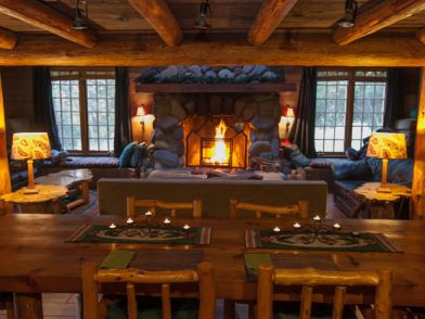 Tatoosh Lodge Table to Fireplace